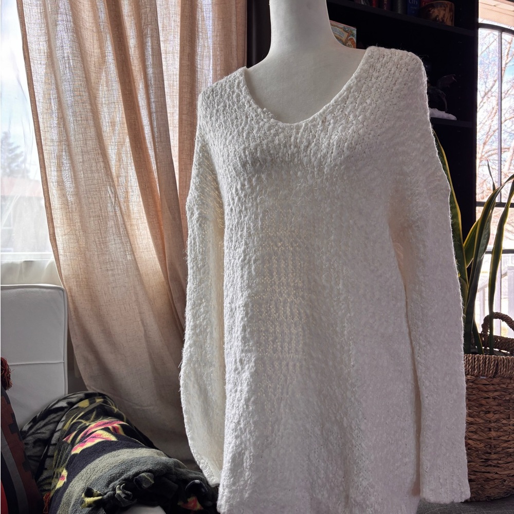 Free As A Bird Cozy White Sweater